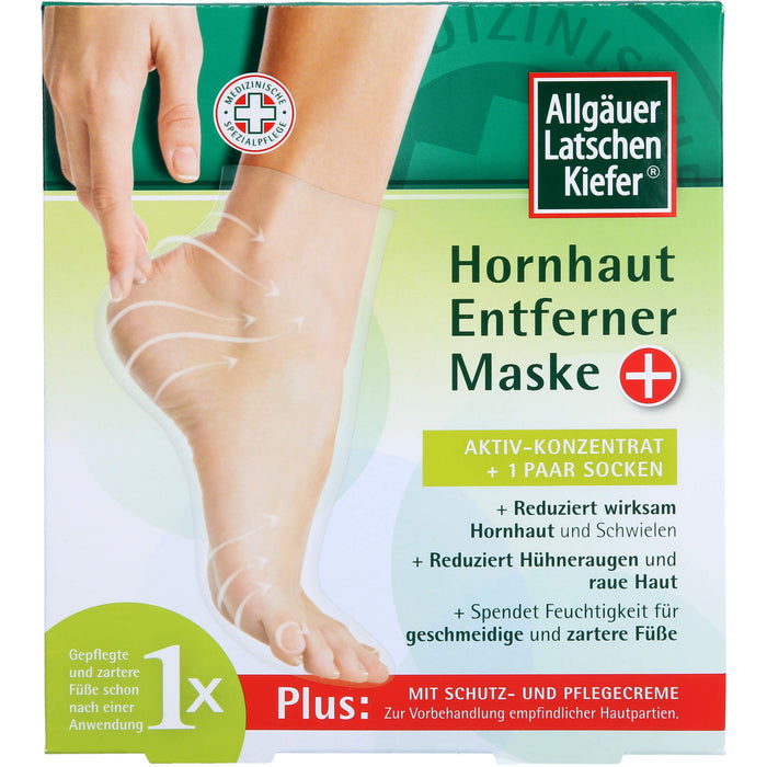 Allgäuer Latschenkiefer Hornhaut Entferner Maske Plus Aktiv-Konzentrat + 1 Paar Socken, 1 pcs. Combipack