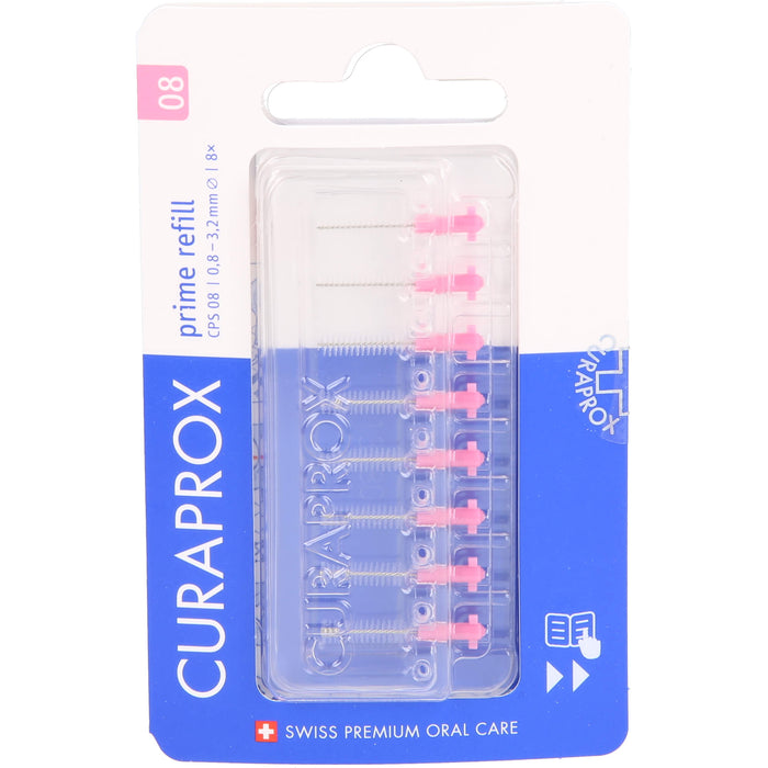CURAPROX CPS 08 prime Interdentalbürsten pink Nachfüllpackung, 8 pc Brosses interdentaires