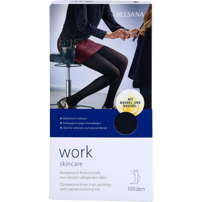 BELSANA Work Skincare A-D Gr.M schwarze kompressive Kniestrümpfe, 2 pcs. Stockings