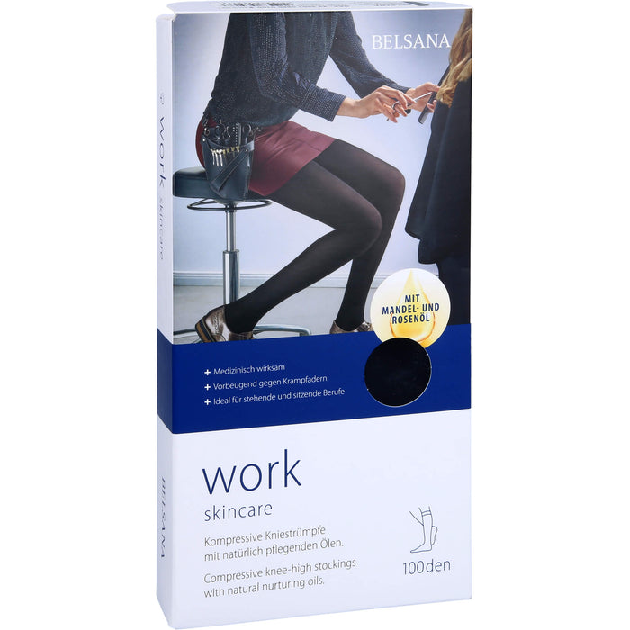 BELSANA Work Skincare A-D Gr.M schwarze kompressive Kniestrümpfe, 2 pcs. Stockings