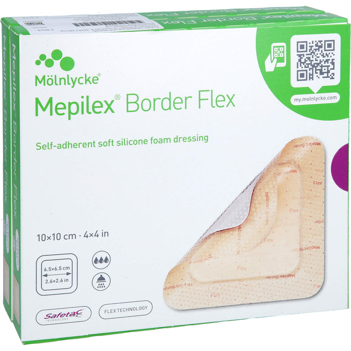 MEPILEX Border Flex Schaumverb.haftend 10x10 cm, 10 St VER