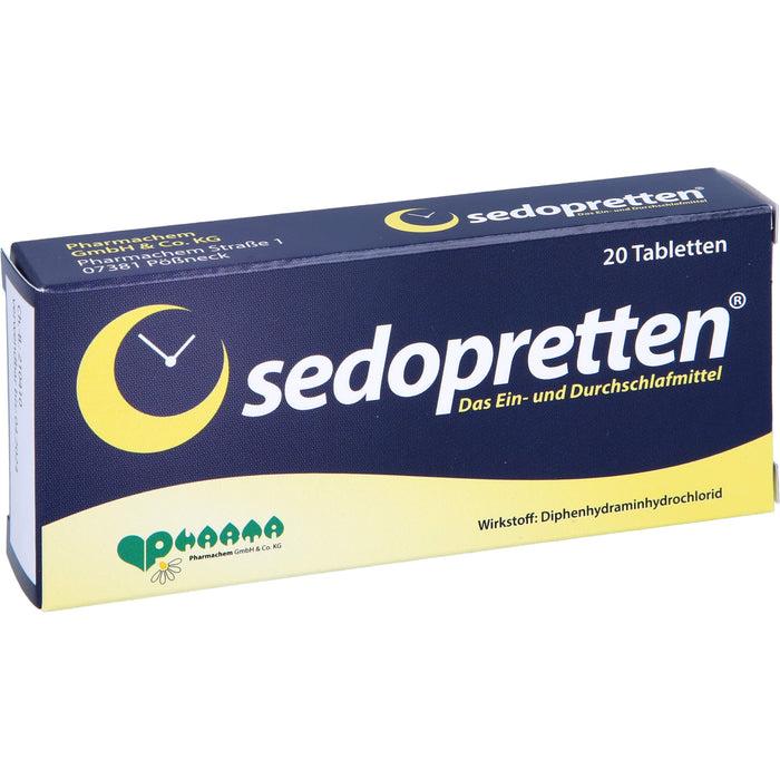 sedopretten Tabletten als Ein- und Durchschlafmittel, 20 St. Tabletten