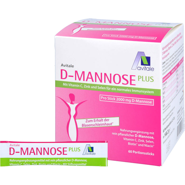 D-Mannose Plus 2000mg Sticks m. Vit. u. Mineralst., 60X2.47 g PUL