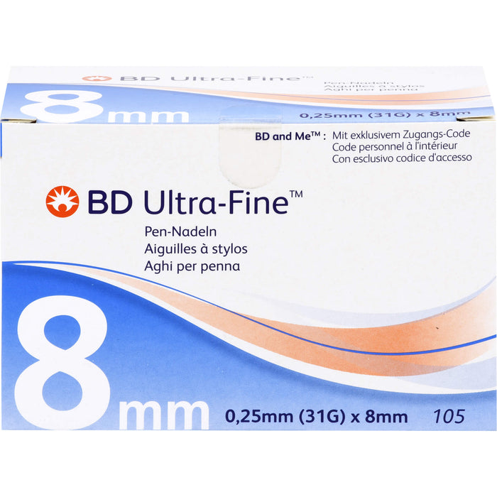 BD ULTRA-FINE Pen-Nadeln 8 mm 31 G 0,25 mm, 105 St KAN