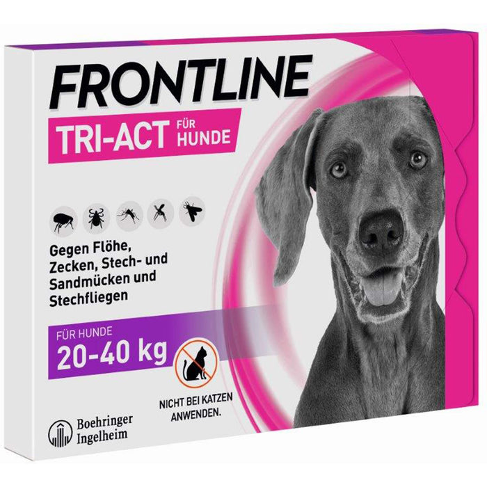 FRONTLINE TRI-ACT Lösung gegen Zecken, Flöhe und fliegende Insekten beim Hund (20-40kg), 3 pcs. Pipettes
