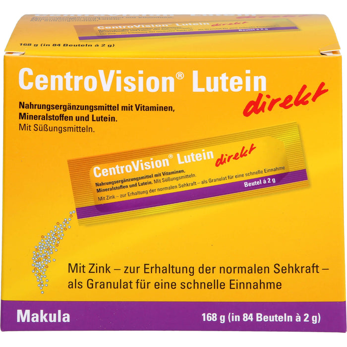 CentroVision Lutein direkt Granulat zur Erhaltung normaler Sehkraft, 84 pc Sachets