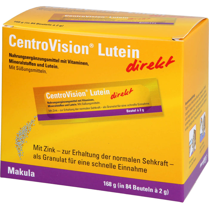 CentroVision Lutein direkt Granulat zur Erhaltung normaler Sehkraft, 84 pc Sachets