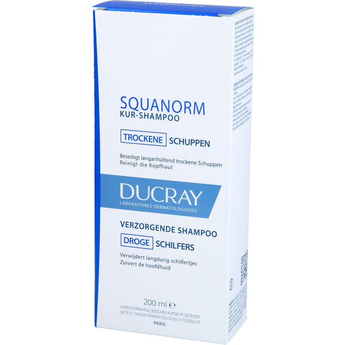 DUCRAY SQUANORM Kur-Shampoo beseitigt langanhaltend trockene Schuppen und reinigt die Kopfhaut, 200 ml Solution