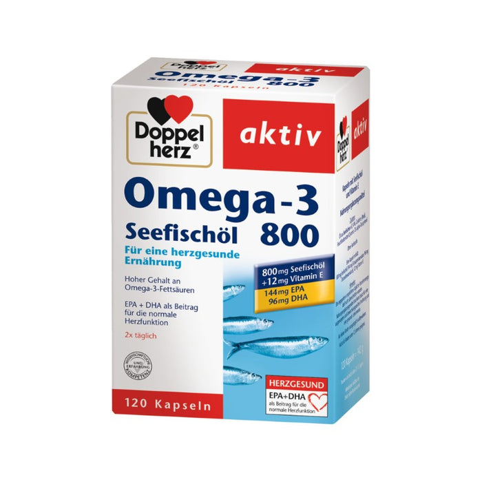 Doppelherz Omega-3 800 Seefischöl aktiv, 120 St KAP