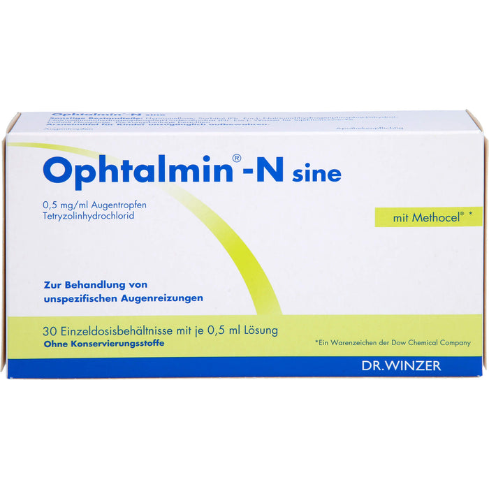 Ophtalmin-N sine Augentropfen bei unspezifischen Augenreizungen, 30 pcs. Single-dose pipettes