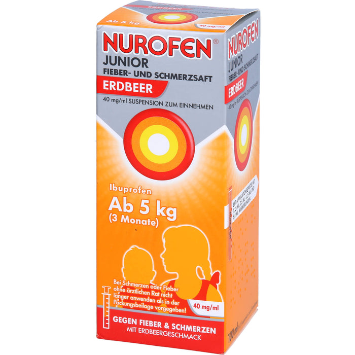 Nurofen Junior Fieber- und Schmerzsaft Erdbeer 40 mg/ml Suspension zum Einnehmen, 100 ml Lösung