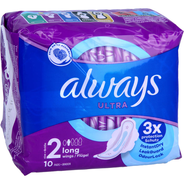 Always Ultra Binde Long mit Flügeln, 10 St BIN