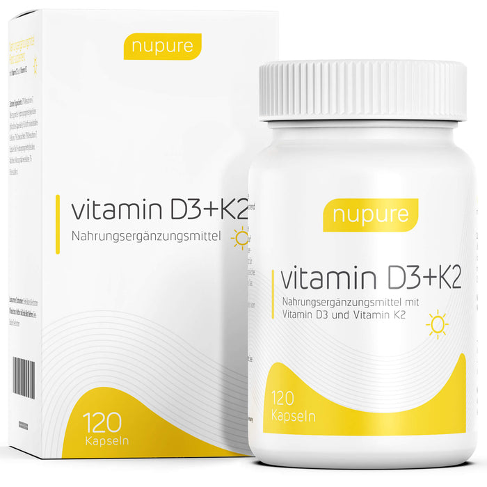 nupure vitamin D3 + K2 Kapseln, 120 St KAP