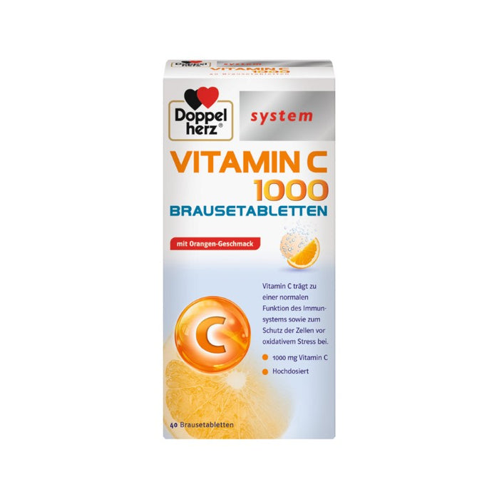 Doppelherz Vitamin C 1000 system Brausetabletten, 40 pcs. Effervescent tablets