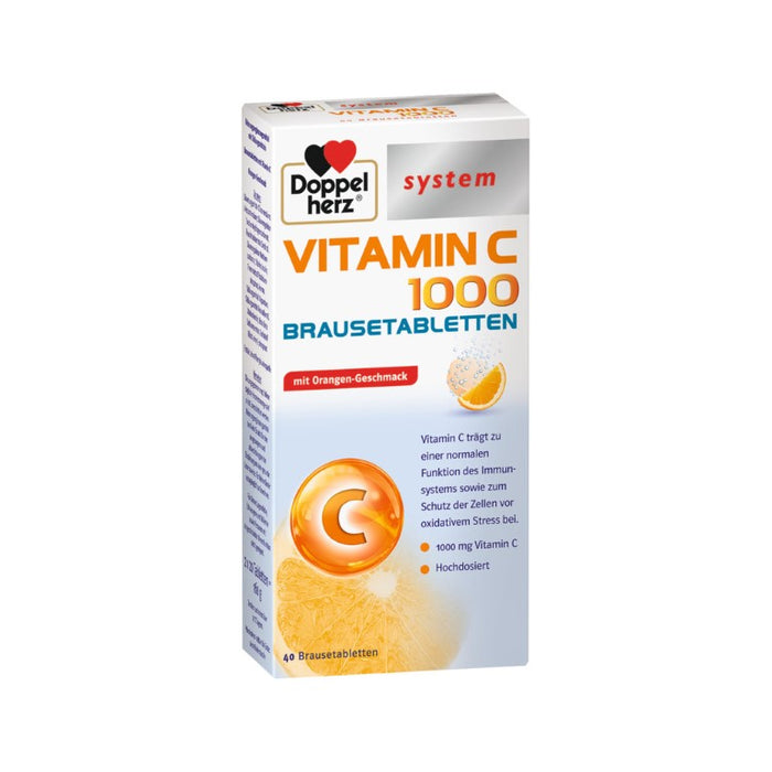 Doppelherz Vitamin C 1000 system Brausetabletten, 40 pc Comprimés effervescents