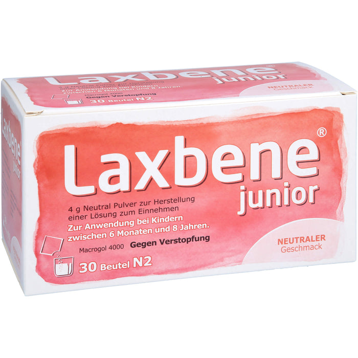 Laxbene junior 4 g Neutral Pulver zur Herstellung einer Lösung zum Einnehmen, Zur Anwendung bei Kindern zwischen 6 Monaten und 8 Jahren, 120 g Poudre