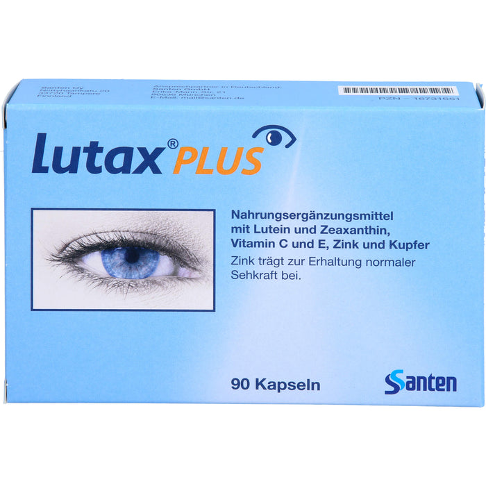 Santen Lutax Plus Kapseln zur Erhaltung normaler Sehkraft, 90 pc Capsules