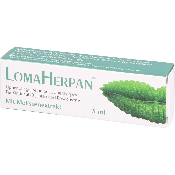 Lomaherpan Lippenpflegecreme mit Melissenextrakt, 5 ml Crème