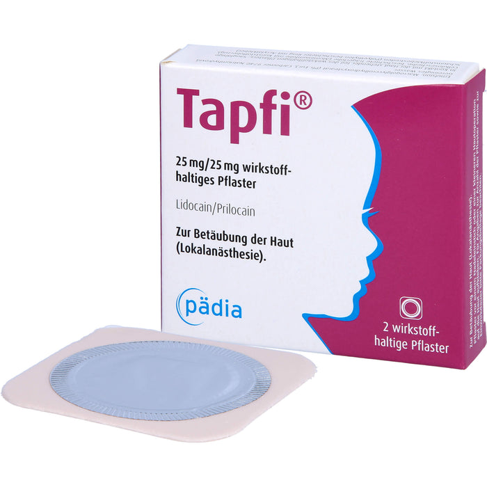 Tapfi 25 mg/25 mg wirkstoffhaltiges Pflaster, 2 St PFL