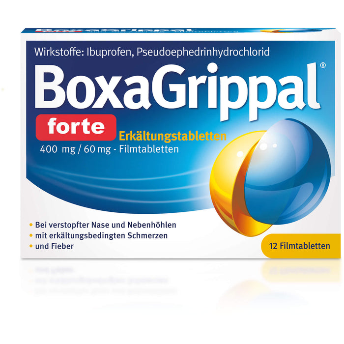 BoxaGrippal forte Erkältungstabletten 400 mg/60 mg Filmtabletten, 12 pc Tablettes