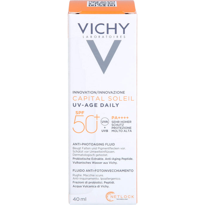 VICHY Capital Soleil UV-Age Daily LSF 50+ Fluid beugt Falten und Pigmentflecken vor, 40 ml Crème