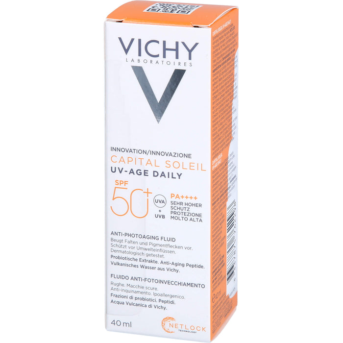 VICHY Capital Soleil UV-Age Daily LSF 50+ Fluid beugt Falten und Pigmentflecken vor, 40 ml Crème