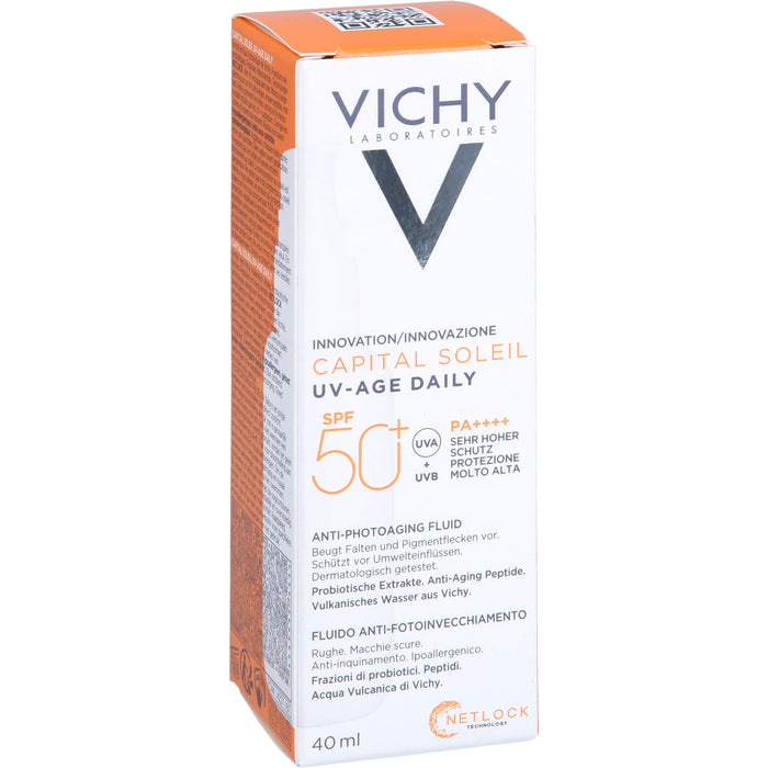 VICHY Capital Soleil UV-Age Daily LSF 50+ Fluid beugt Falten und Pigmentflecken vor, 40 ml Crème