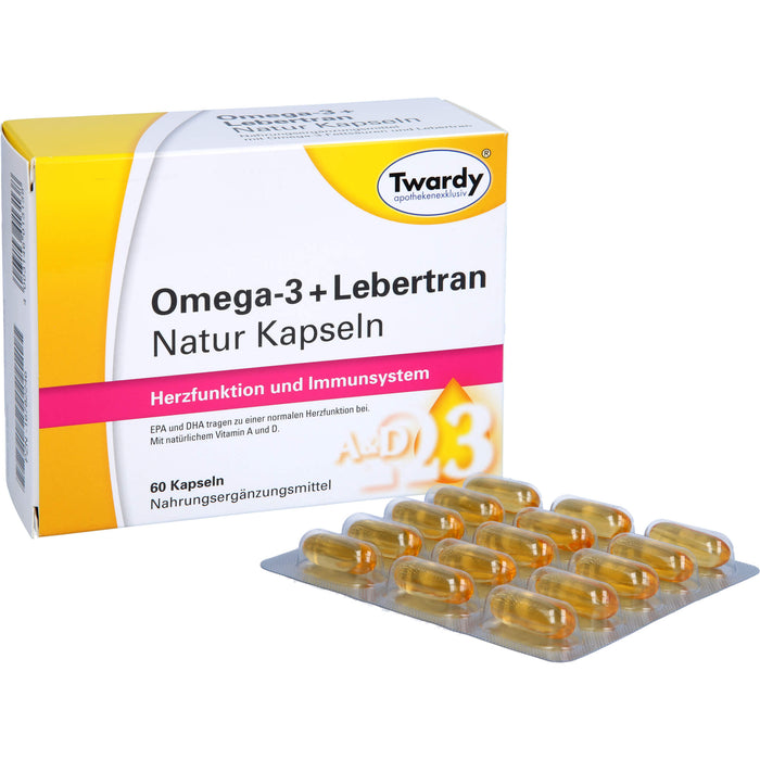 Omega-3 + Lebertran Natur Kapseln, 60 St KAP