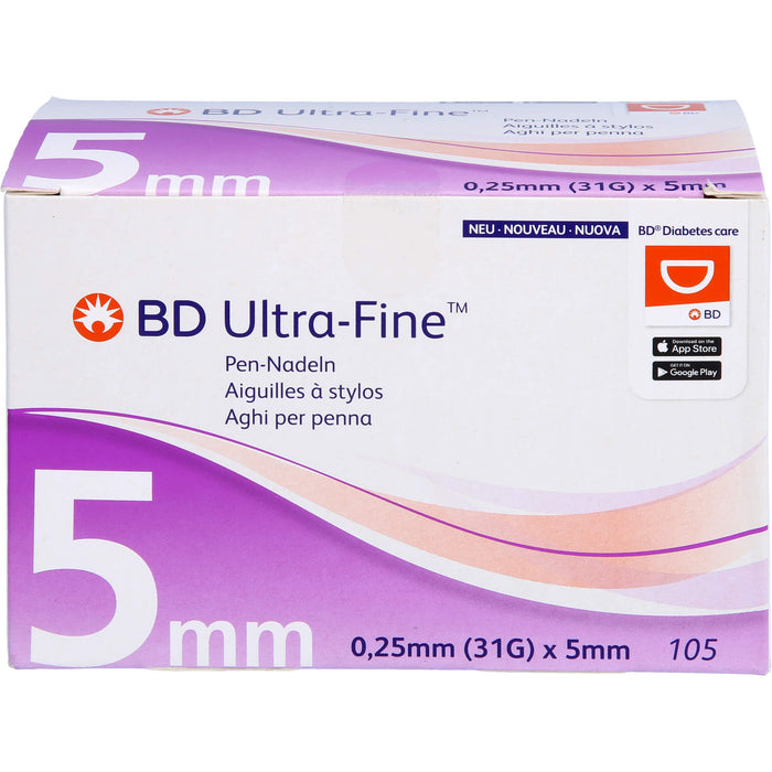 BD ULTRA-FINE Pen-Nadeln 5 mm 31 G 0,25 mm, 105 St KAN