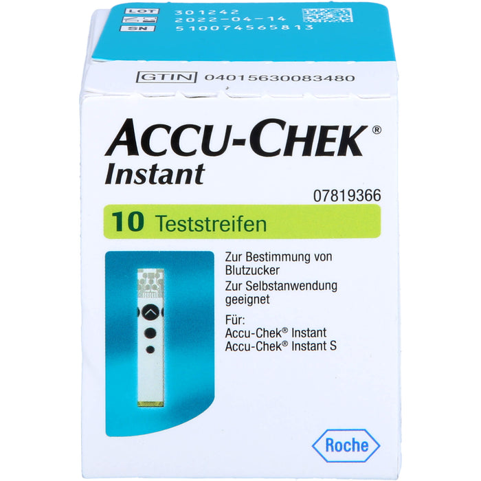 ACCU-CHEK Instant Teststreifen zur Bestimmung von Blutzucker, 10 pc Bandelettes réactives