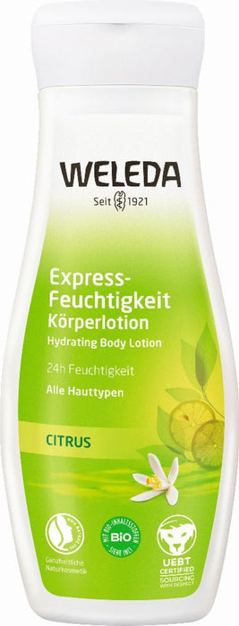 WELEDA Citrus Express-Feuchtigkeit Körperlotion, 200 ml Lotion