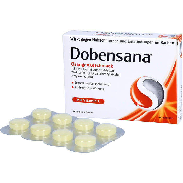 Dobensana Orangengeschmack 1,2 mg / 0,6 mg Lutscht, 16 St. Tabletten