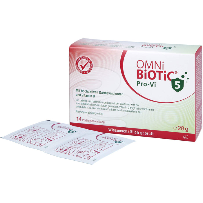 OMNi-BiOTiC ProVi-5 Pulver mit hochaktivem Darmsymbionten und Vitamin D, 14 pcs. Sachets