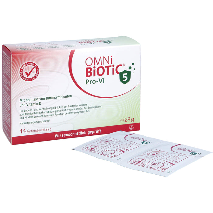 OMNi-BiOTiC ProVi-5 Pulver mit hochaktivem Darmsymbionten und Vitamin D, 14 pc Sachets