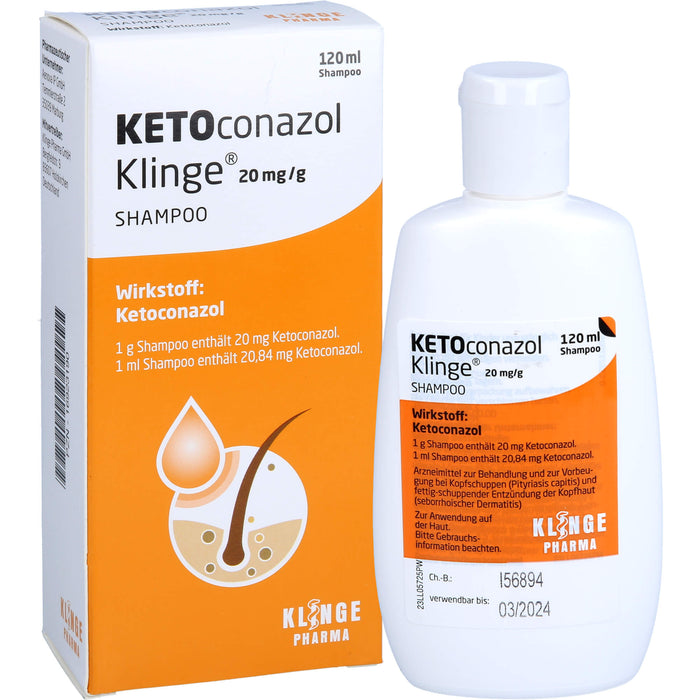 KETOconazol Klinge 20 mg/g Shampoo zur Behandlung und zur Vorbeugung bei Kopfschuppen, 120 ml Cream