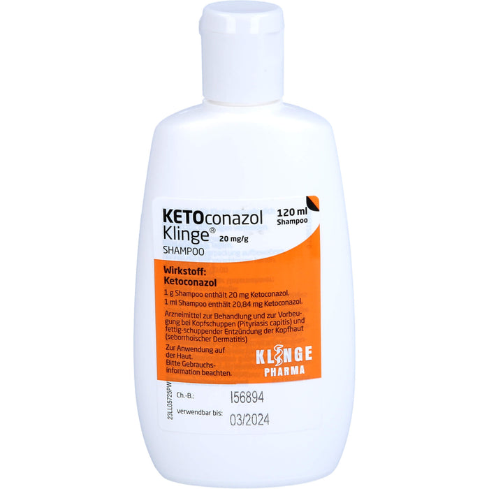 KETOconazol Klinge 20 mg/g Shampoo zur Behandlung und zur Vorbeugung bei Kopfschuppen, 120 ml Cream