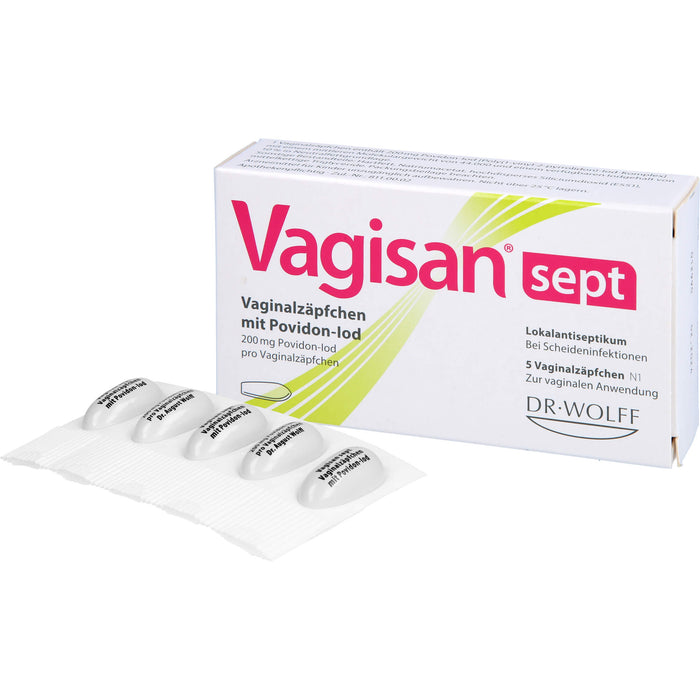 Vagisan sept Vaginalzäpfchen mit Povidon-Iod bei Scheideninfektionen, 5 pcs. Suppositories