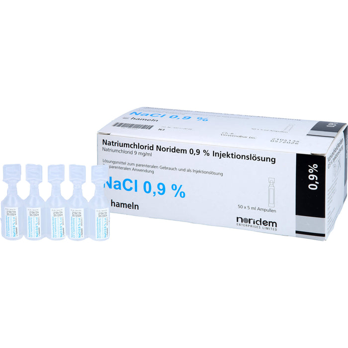 Natriumchlorid Noridem 0,9% Injektionslösung, 5 ml, 50X5 ml ILO