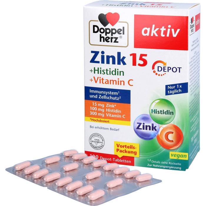 Doppelherz Zink 15mg + Histidin Depot, 100 St TAB