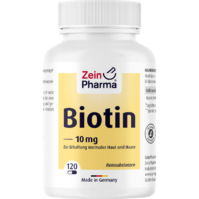 ZeinPharma Biotin 10 mg Kapseln hochdosiert, 120 pcs. Capsules