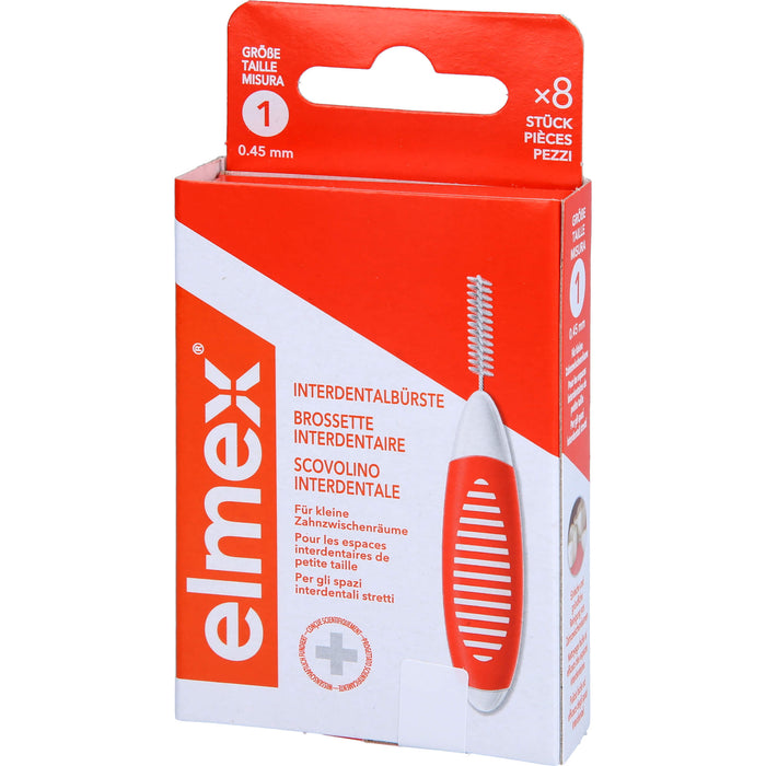 elmex Interdentalbürsten orange ISO 0,45 mm Größe 1, 8 pc Brosses interdentaires