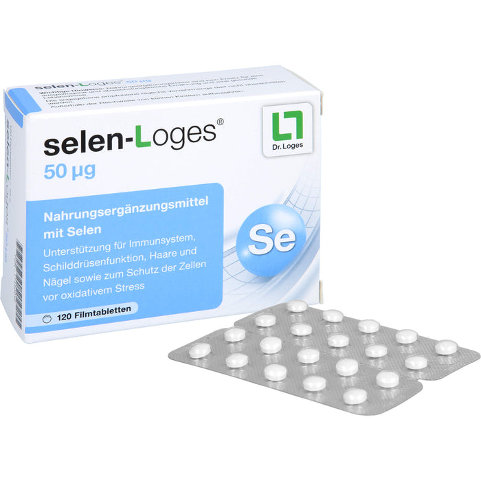 selen-Loges 50 µg Filmtabletten unterstützt das Immunsystem, die Schilddrüsenfunktion, Haare und Nägel, 120 pc Tablettes