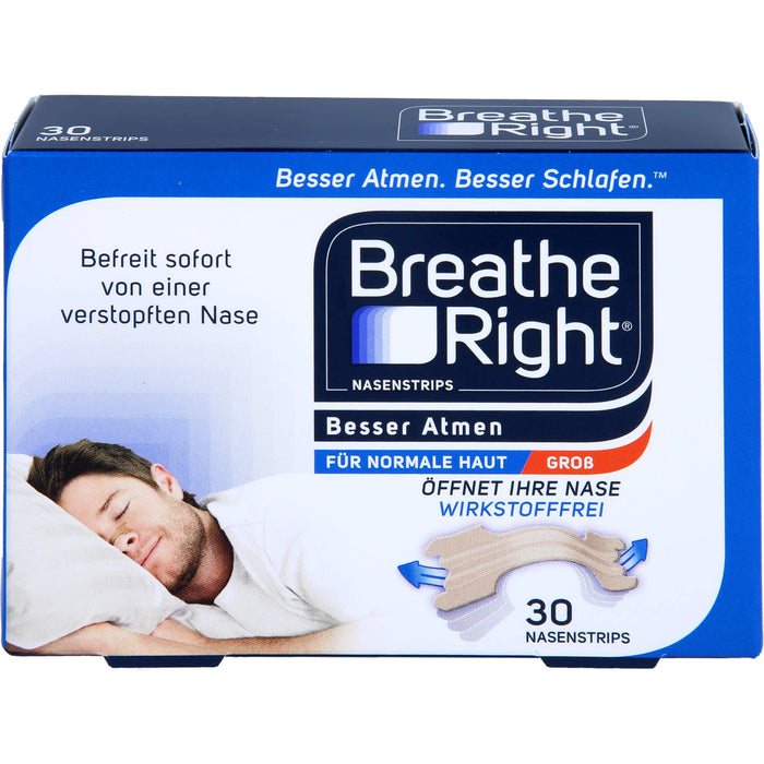 Besser Atmen Breathe Right Nasenpflaster beige gro, 30 pc Pansement