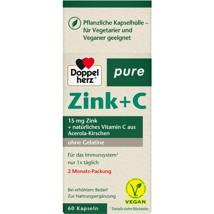 Doppelherz Zink + C pure, 60 St. Kapseln