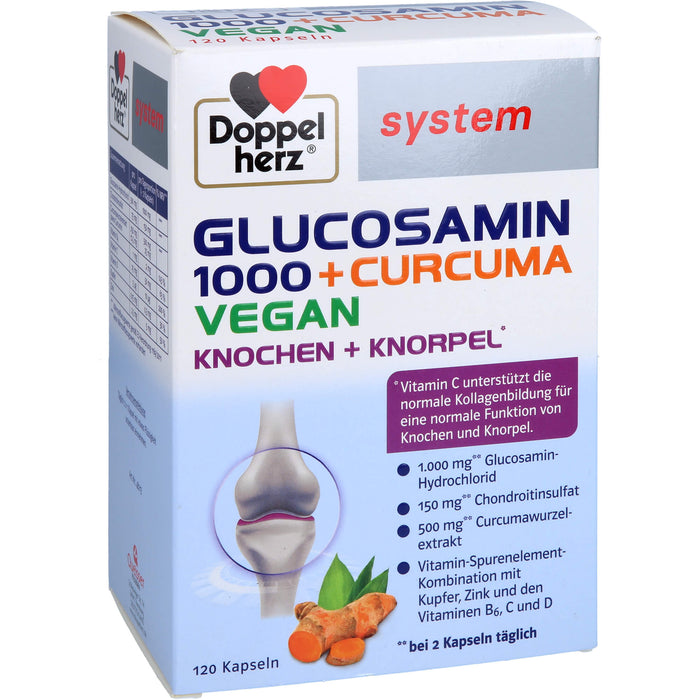 Doppelherz Glucosamin 1000 + Curcuma Vegan system, 120 St KAP