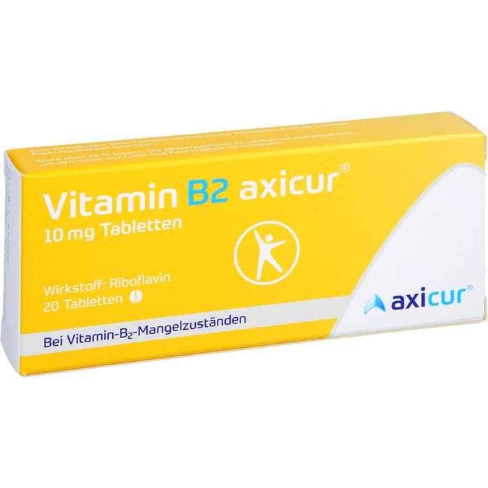 Vitamin B2 axicur 10 mg Tabletten bei Vitamin B2 Mangelzuständen, 20 pc Tablettes