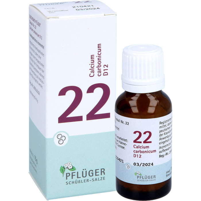 Biochemie Nr.22 Calcium carbonicum D12 Pflüger Globuli, 15 g GLO