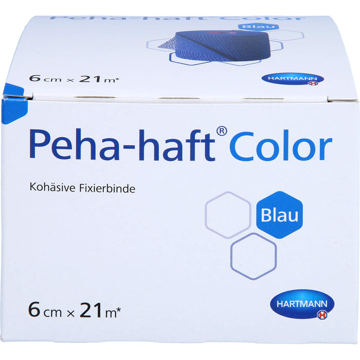 Peha-haft Color Fixierbinde latexfrei 6 cm x 21 m blau, 1 pc Bandage