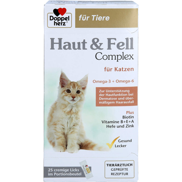 Doppelherz für Tiere Haut & Fell Complex cremige Licks für Katzen, 25 pcs. Sticks