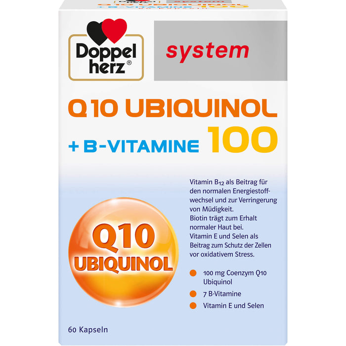 Doppelherz Q10 Ubiquinol + B-Vitamine 100 system Kapseln, 60 St. Kapseln